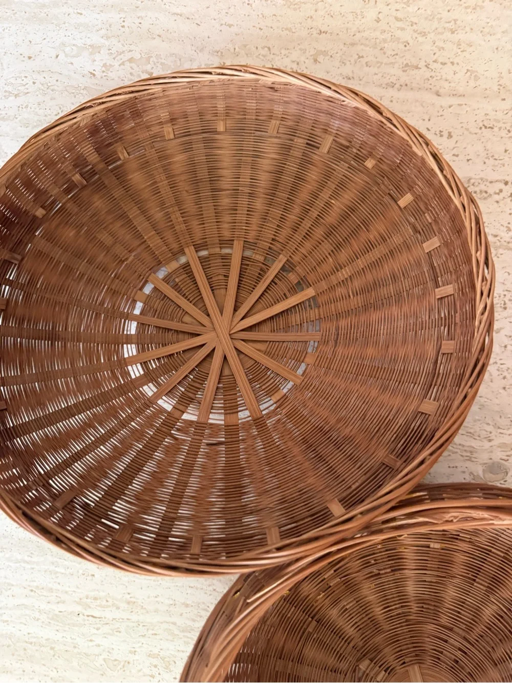 Vintage Woven Round Basket